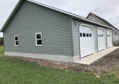 three car garage side view