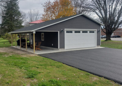 one car garage with patio